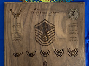 Air Force - Retirement Plaque - Pikes Peak Laser Creations