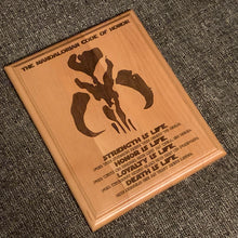 Load image into Gallery viewer, Star Wars - Mandalorian Code Plaque - Pikes Peak Laser Creations
