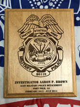 Load image into Gallery viewer, Army - Military Police Badge Plaque - Pikes Peak Laser Creations
