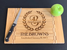 Load image into Gallery viewer, Family Name Laurel - Cutting Board - Pikes Peak Laser Creations
