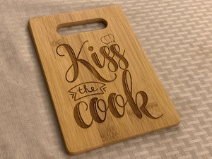 Kiss the Cook - Funny Cutting Board - Pikes Peak Laser Creations