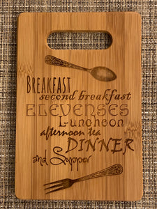 Lord of the Rings - Hobbit Meals - What About Second Breakfast Cutting Board - Pikes Peak Laser Creations