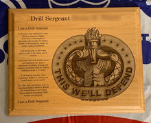Load image into Gallery viewer, Army - Drill Sergeant Badge &amp; Creed Plaque - Pikes Peak Laser Creations
