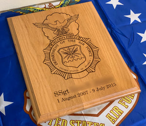 Air Force - Security Forces Badge Plaque - Pikes Peak Laser Creations