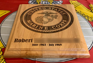 Marine Corps - USMC Emblem Plaque - Pikes Peak Laser Creations