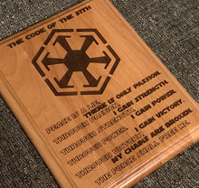 Load image into Gallery viewer, Star Wars - Sith Code Plaque - Pikes Peak Laser Creations
