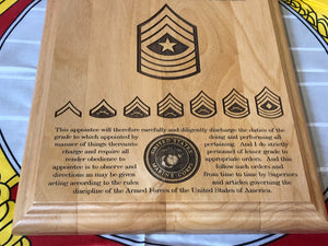 Marine Corps - Staff NCO Promotion/Retirement Plaque - Pikes Peak Laser Creations