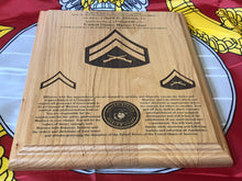 Load image into Gallery viewer, Marine Corps - NCO Promotion/Retirement Plaque - Pikes Peak Laser Creations
