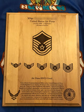 Load image into Gallery viewer, Air Force - Retirement Plaque - Pikes Peak Laser Creations
