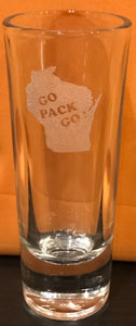 Green Bay Packers - Go Pack Go Shot Glass 2oz - Pikes Peak Laser Creations