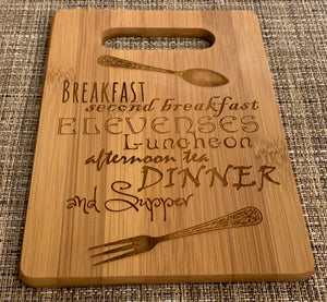 Lord of the Rings - Hobbit Meals - What About Second Breakfast Cutting Board - Pikes Peak Laser Creations