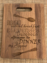 Load image into Gallery viewer, Lord of the Rings - Hobbit Meals - What About Second Breakfast Cutting Board - Pikes Peak Laser Creations
