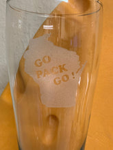 Load image into Gallery viewer, Green Bay Packers - Go Pack Go Pilsner Glass 23oz - Pikes Peak Laser Creations
