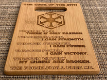 Load image into Gallery viewer, Star Wars - Sith Code Cutting Board - Pikes Peak Laser Creations
