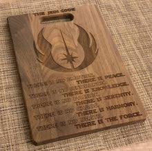 Load image into Gallery viewer, Star Wars - Jedi Code Cutting Board - Pikes Peak Laser Creations
