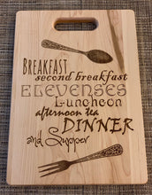 Load image into Gallery viewer, Lord of the Rings - Hobbit Meals - What About Second Breakfast Cutting Board - Pikes Peak Laser Creations
