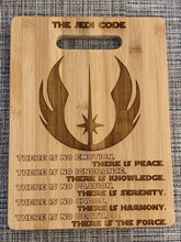 Load image into Gallery viewer, Star Wars - Jedi Code Cutting Board - Pikes Peak Laser Creations
